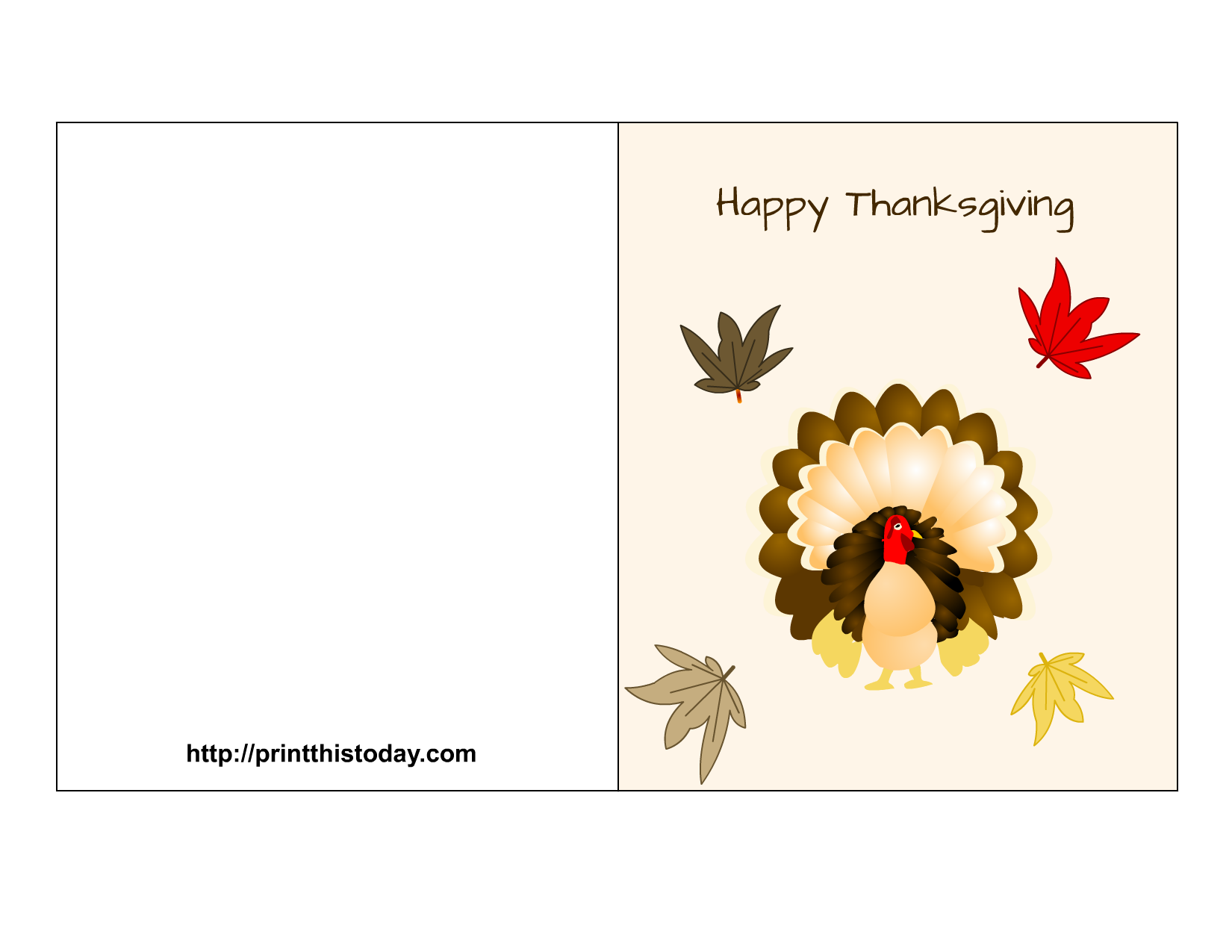 Happy Thanksgiving Printable Card NewFreePrintable