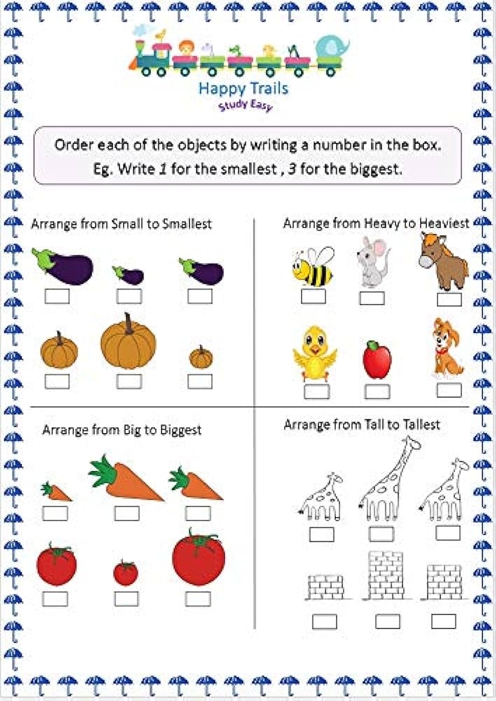 Happy Trails Maths Worksheets For Srkg For 1st Term Senior Kg UKG 
