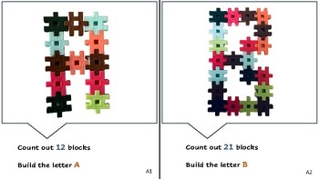 Hashtag STEM Building Blocks Alphabet Task Cards By Lessons For Everyone