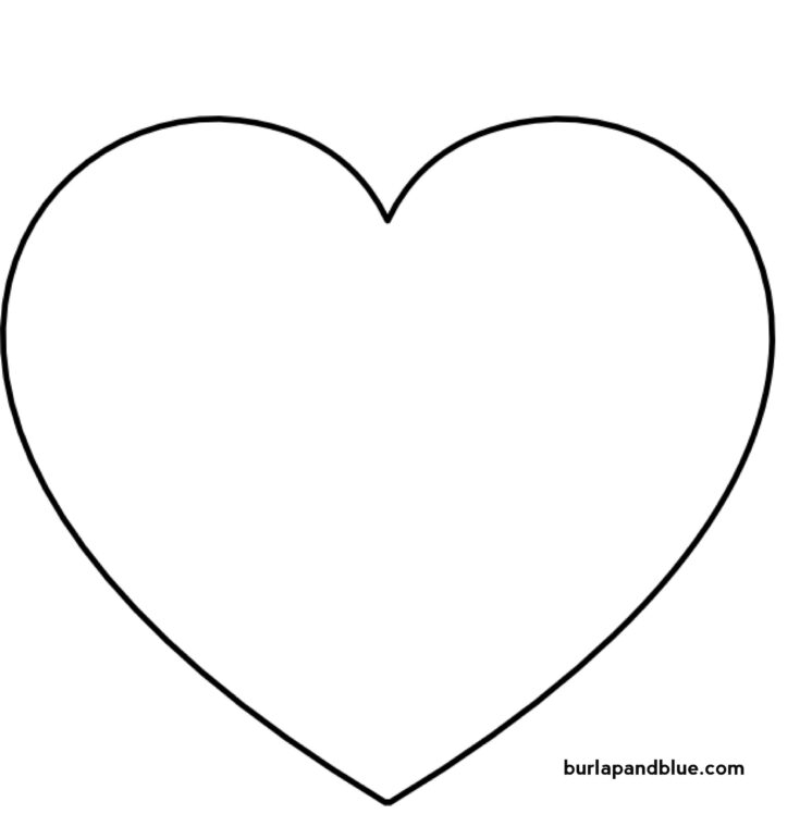 free printable outline heart template