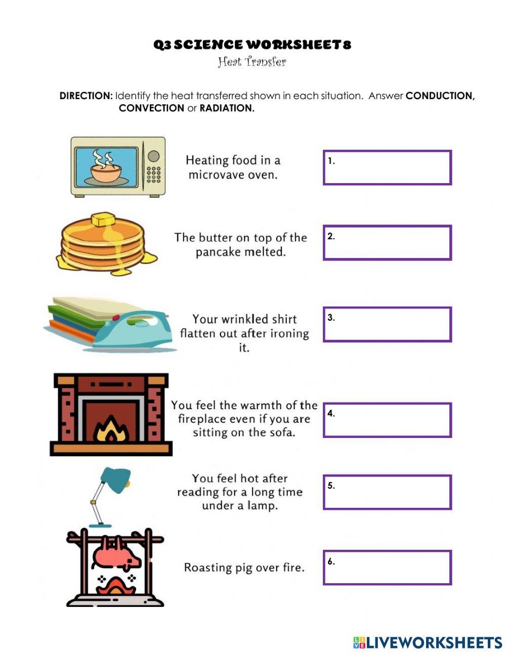 Heat Transfer Worksheet Teach Engineering Worksheets Library