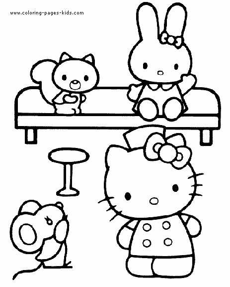 Hello Kitty Color Page Cartoon Color Pages Printable Cartoon