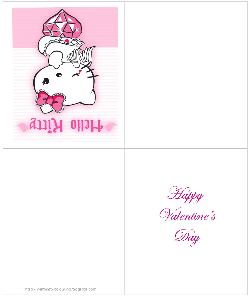 HELLO KITTY COLORING HELLO KITTY PRINTABLE VALENTINE CARDS