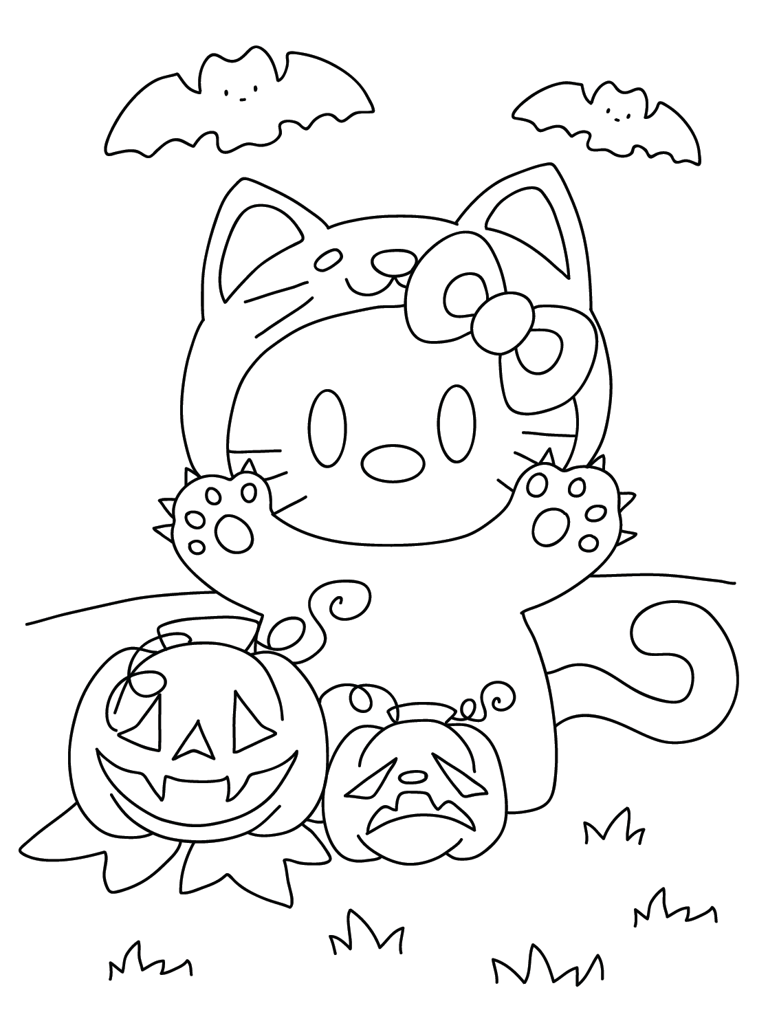 Hello Kitty Coloring Pages Halloween
