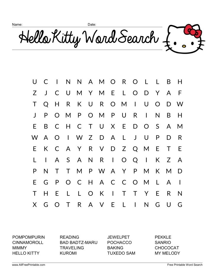 Hello Kitty Free Printable
