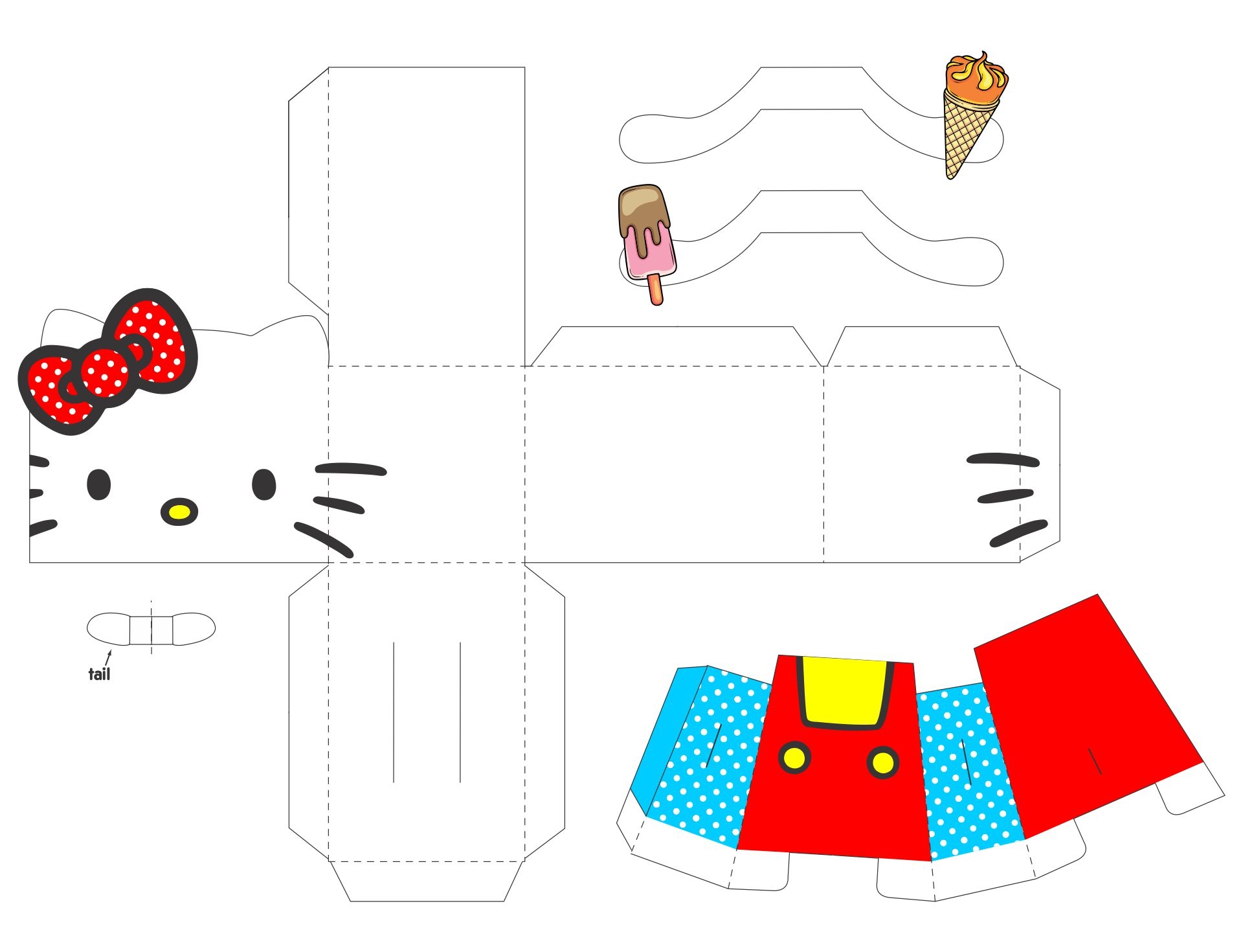 Hello Kitty Origami 10 Free PDF Printables Printablee