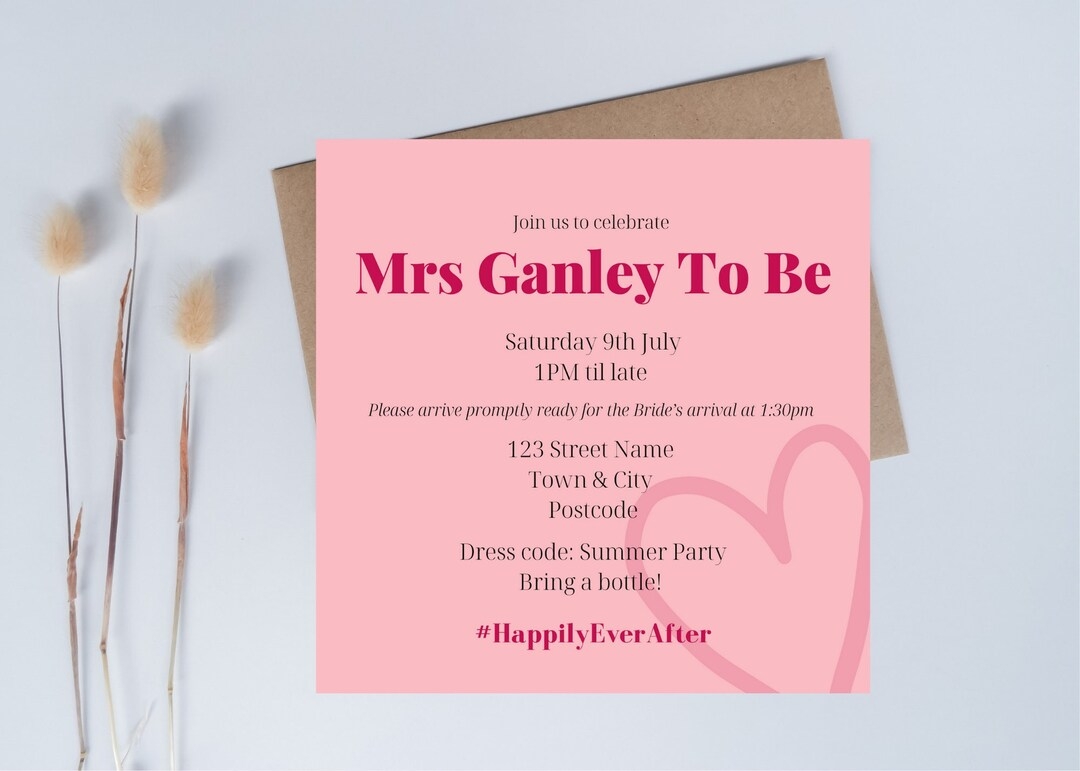 Hen Do Invite Hen Party Digital Template Hen Party Invite 