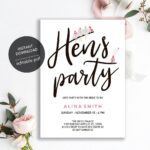Hen Party Invites Free Templates Content Calendar Template