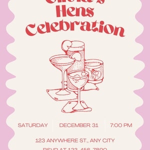 Hens Party Invitation Hens Night Invitation Bachelorette Party 