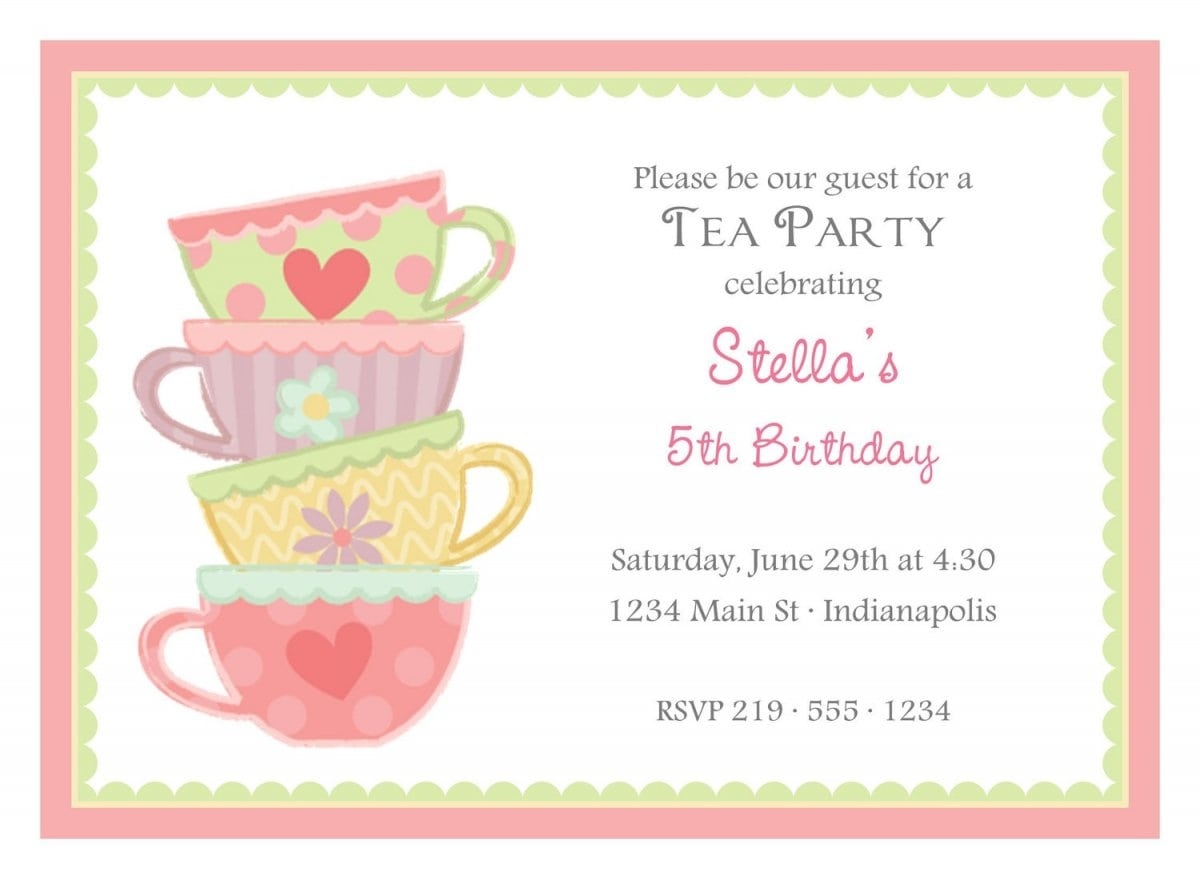 High Tea Party Invitation Templates Free