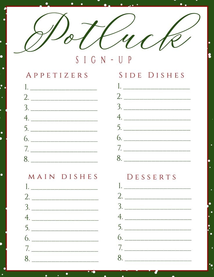 Holiday Potluck Party Invitation Template Set Potluck Party Invitation