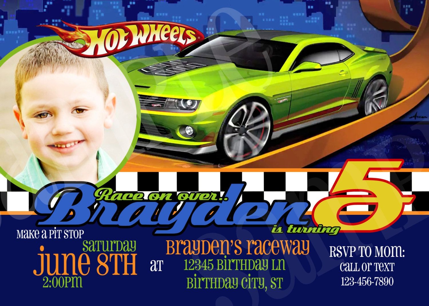 hot wheels birthday invitation template free