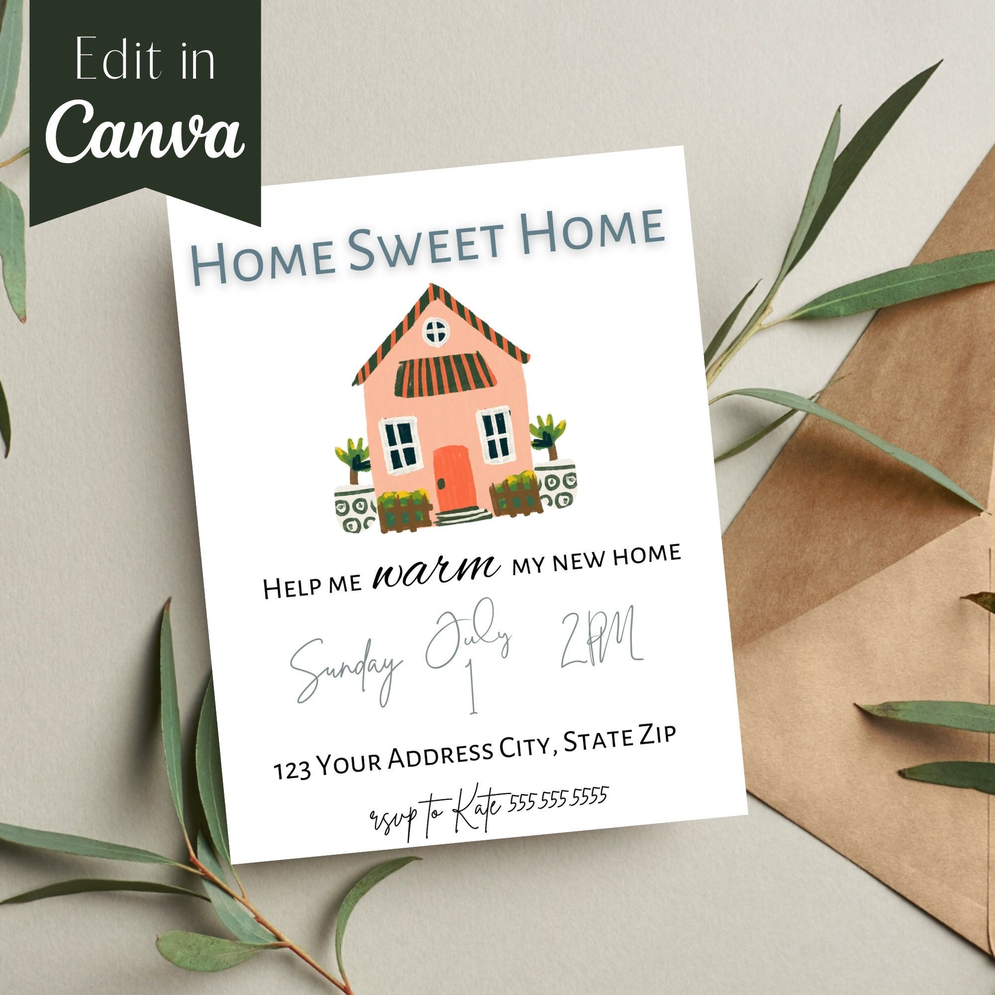 Housewarming Party Housewarming Invitation Digital Download Editable 