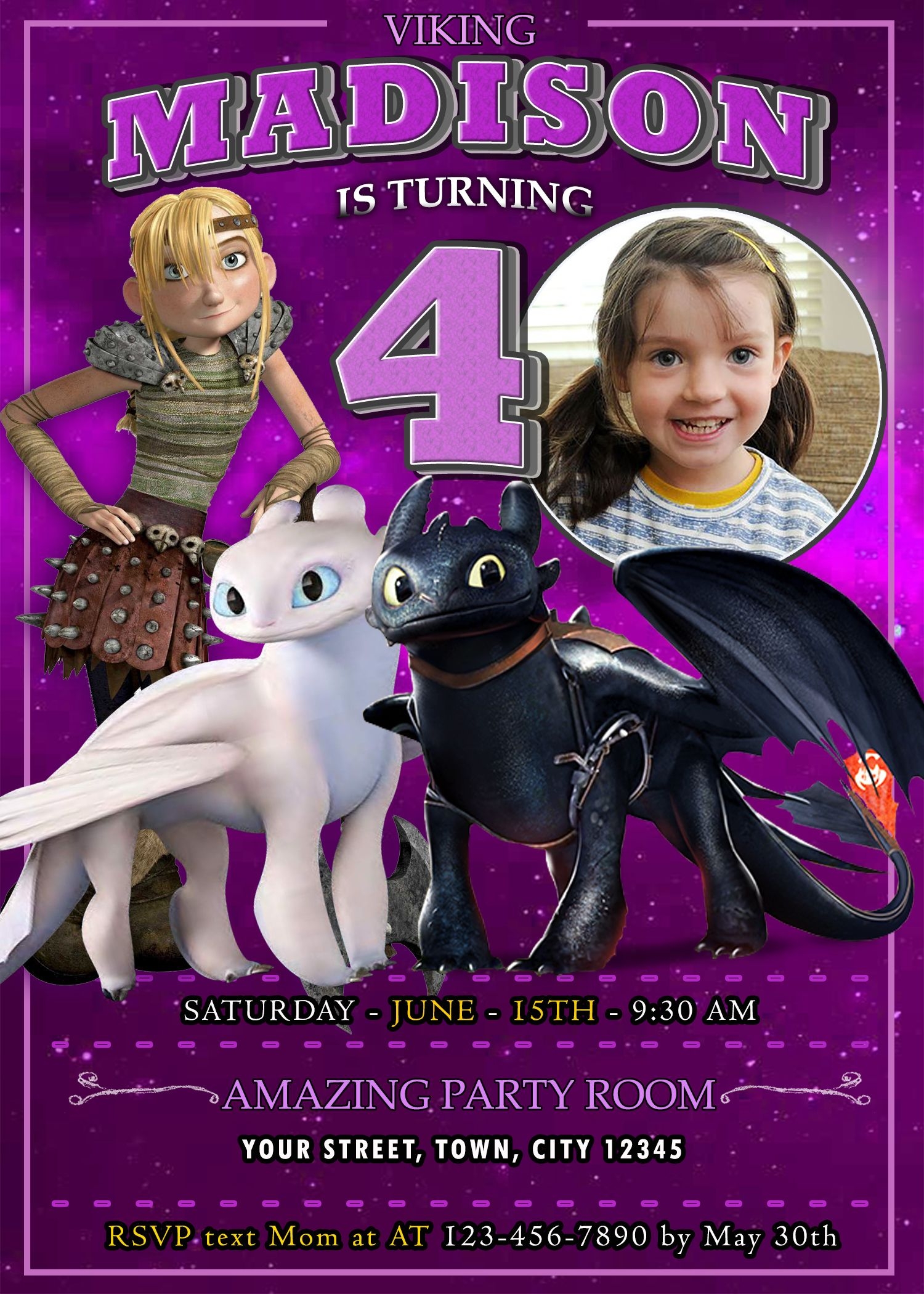 How To Train Your Dragon Birthday Invitation 2 Cute Invite Dragon 