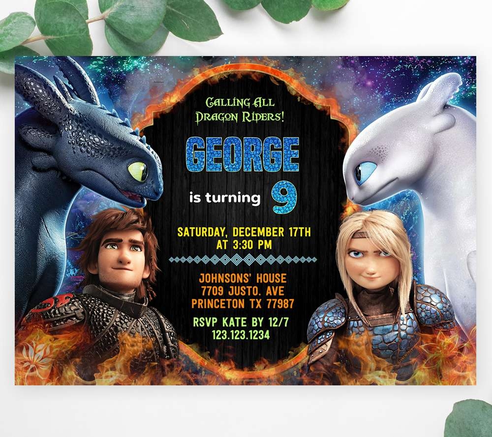 how to train your dragon birthday card printable