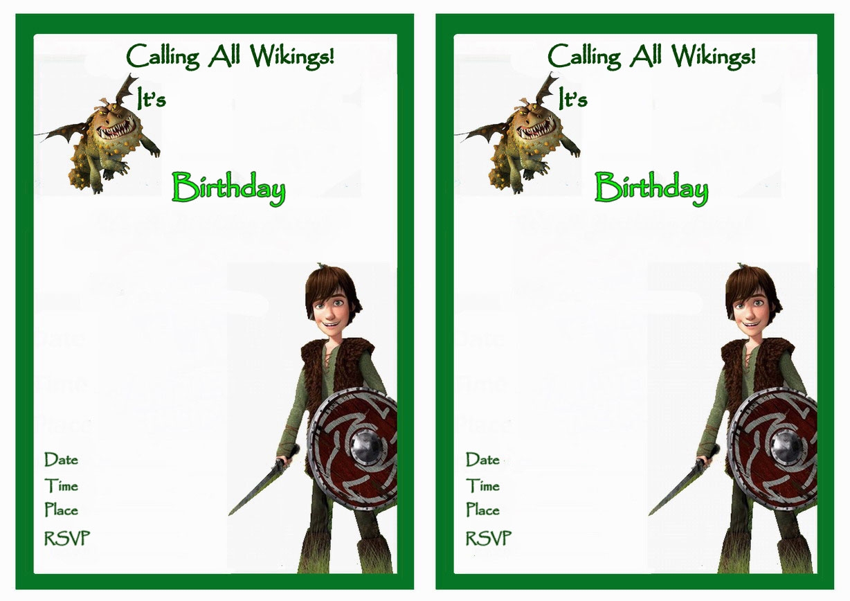 How To Train Your Dragon Birthday Invitations Birthday Printable