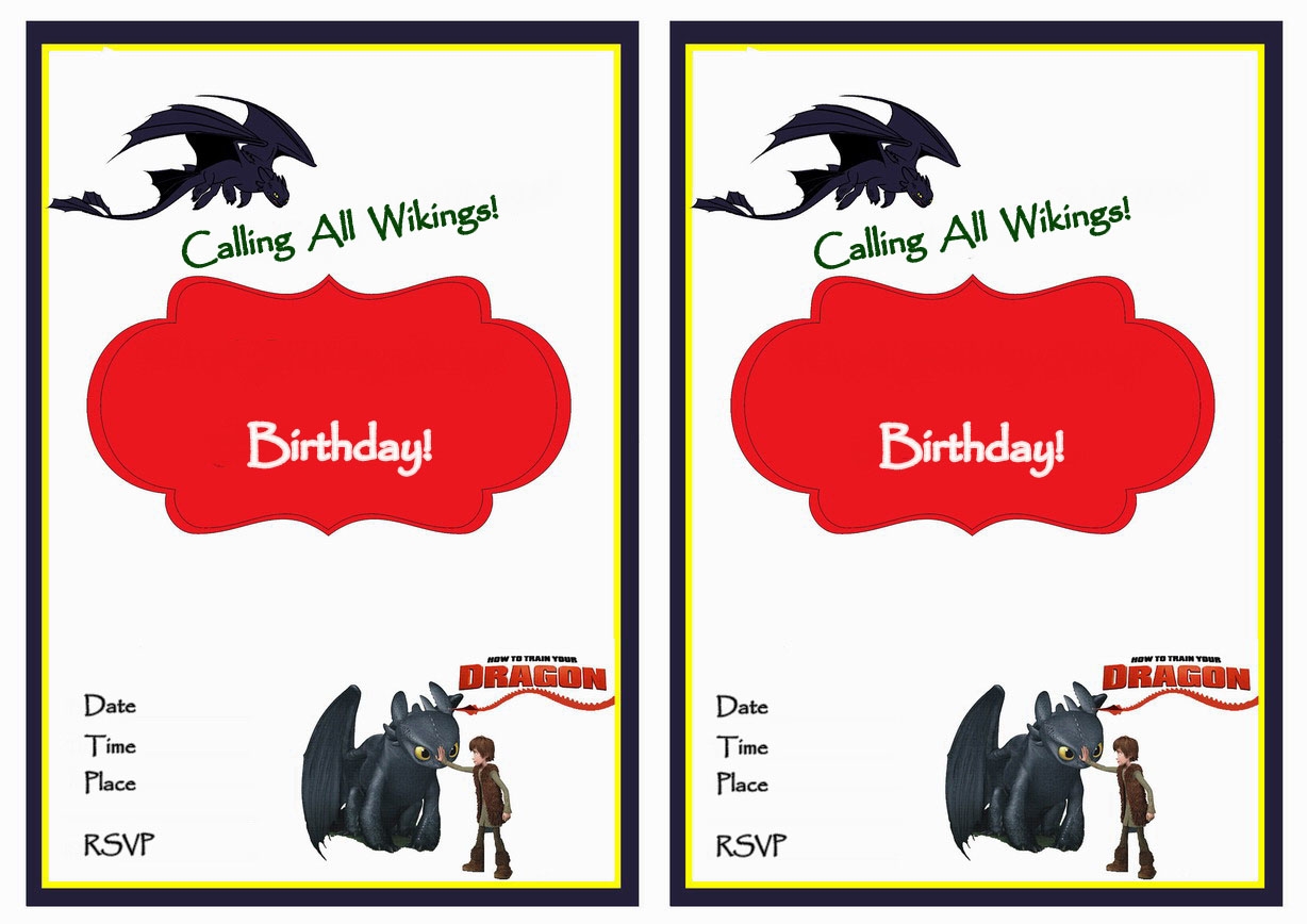 How To Train Your Dragon Birthday Invitations Birthday Printable