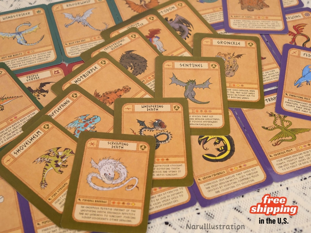 How To Train Your Dragon Card Dragon Cards 87 Cards Train Your Dragon 