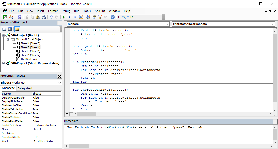 How To Un protect A Protected Worksheet And Vice Versa The VBA Method