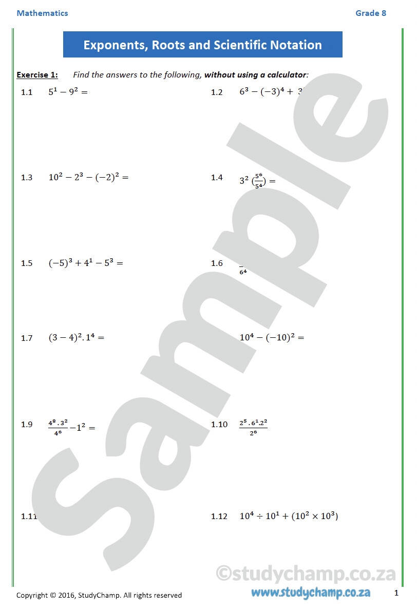 How To Use Exponents Worksheets Grade 8 PDFs Brighterly 