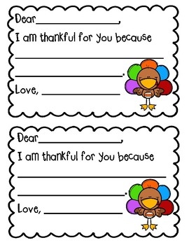 I Am Thankful For You Printable Cards By Kearns 39 Kinder TpT