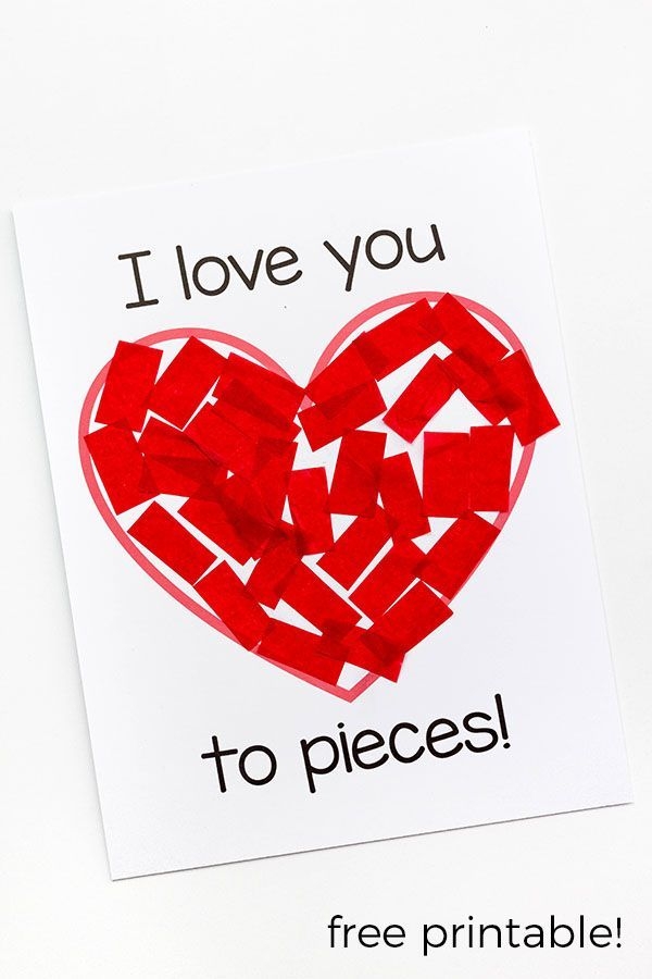 I Love You To Pieces Valentine 39 s Day Craft Activity Valentines Day