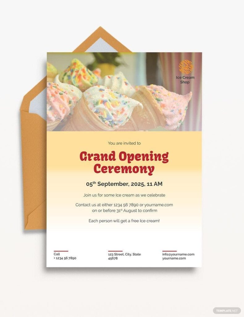 Ice Cream Invitation Template In Word InDesign Illustrator Pages