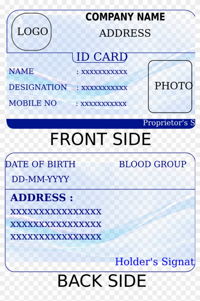 Id Card Template Identification Card Template Printable HD Png