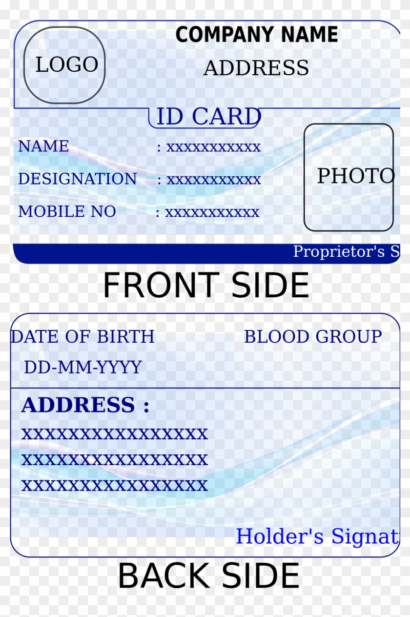 Id Card Template Identification Card Template Printable HD Png 