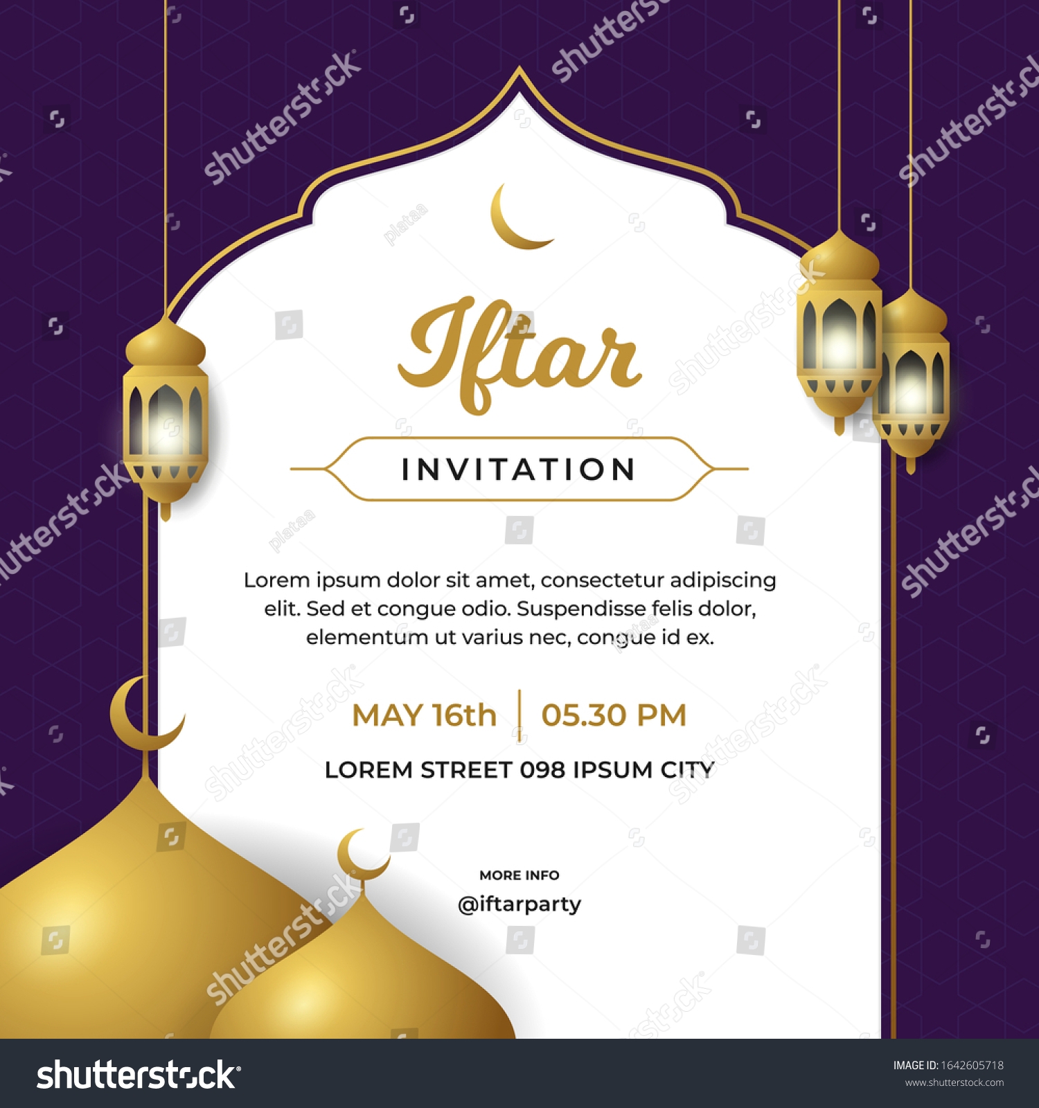Iftar Invitation Flyer Poster Template Design Stock Vector Royalty 