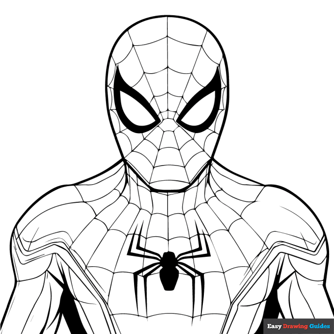 Intense Spider Man Coloring Page Easy Drawing Guides