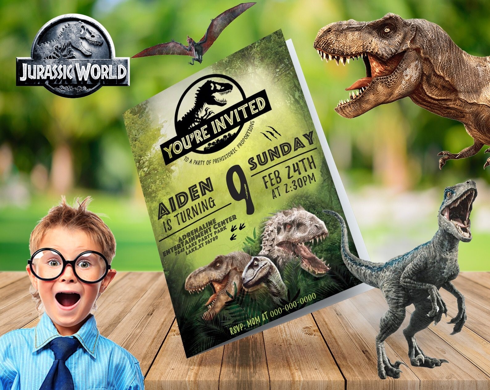 jurassic world birthday card printable