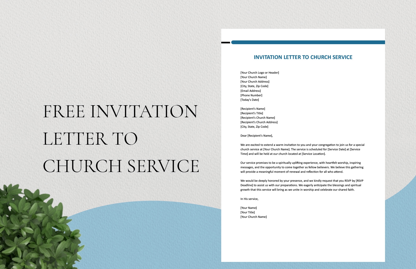 Invitation Letter To A Church Event In Word Google Docs Download 