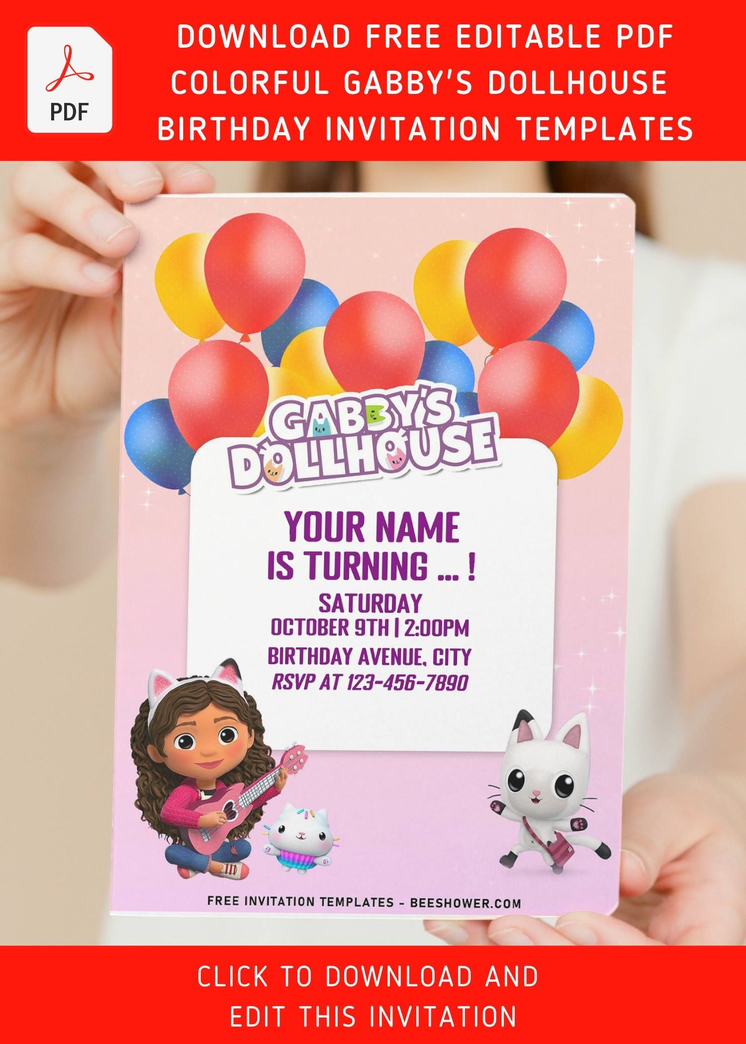 Invitation Printable Invitation Templates Gabby 39 s Dollhouse Birthday 