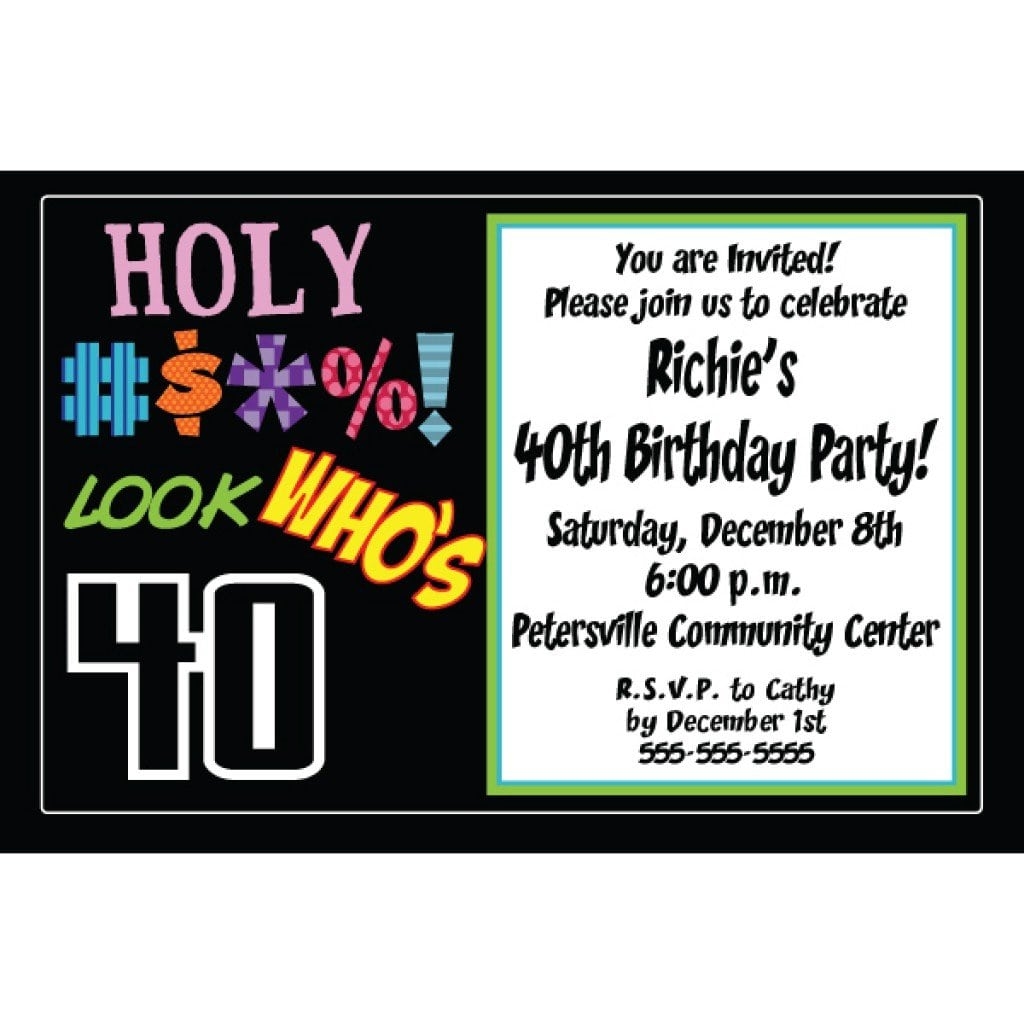 Invitation Templates 40th Birthday Party