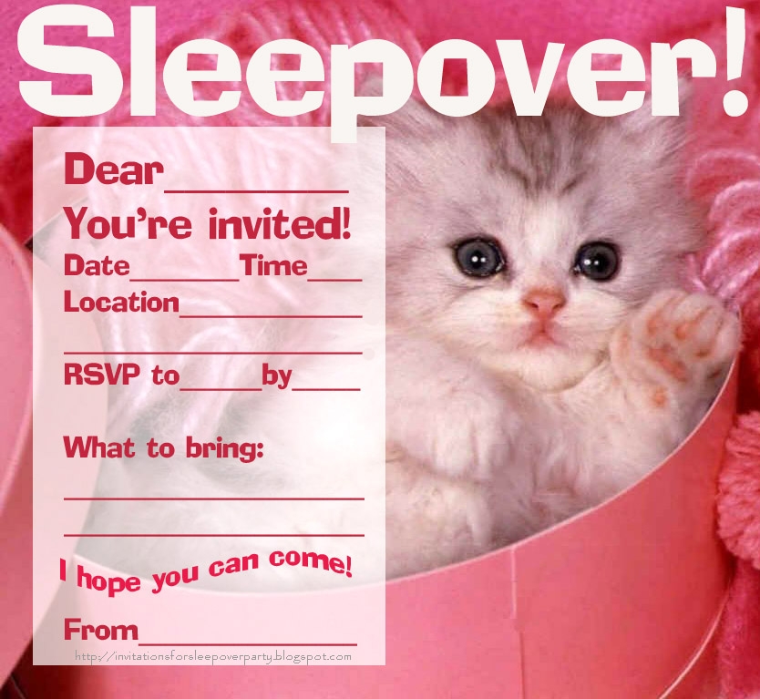 sleepover party invitations templates free
