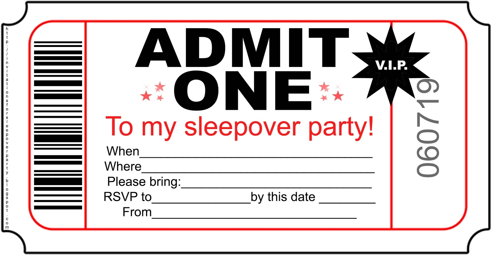 sleepover party invites templates free