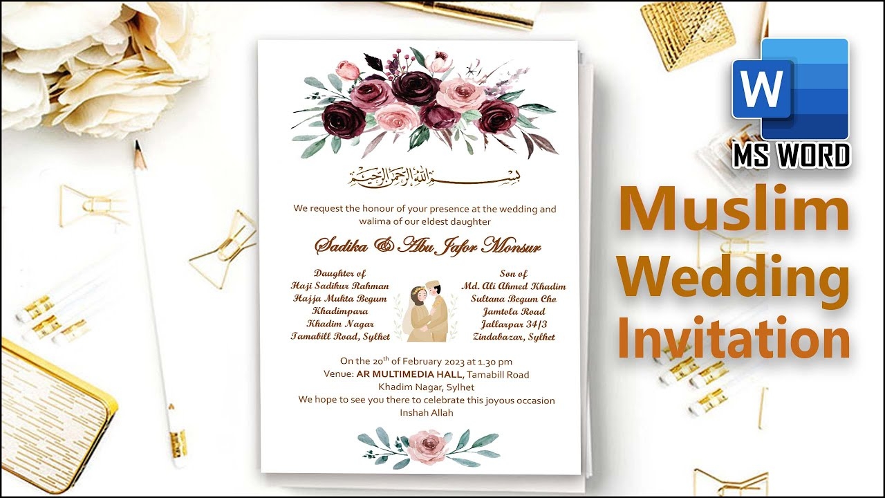 wedding invitation templates islamic