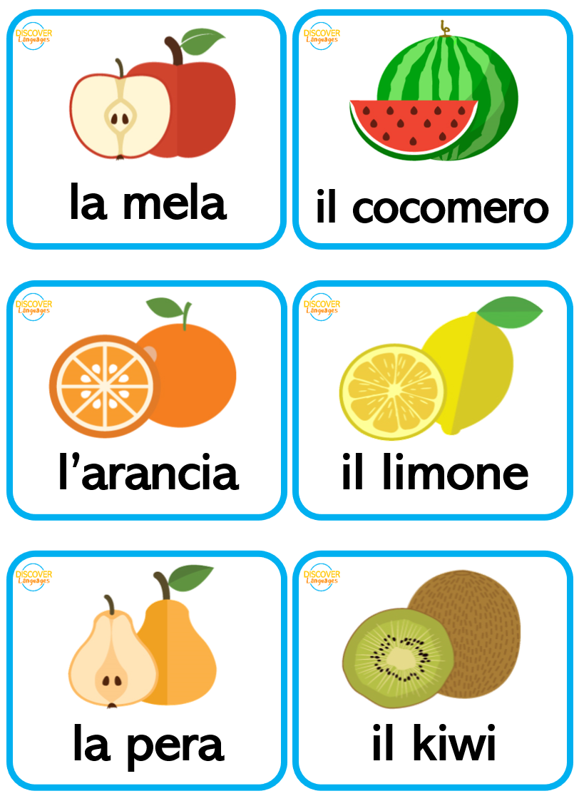 italian flash cards printable