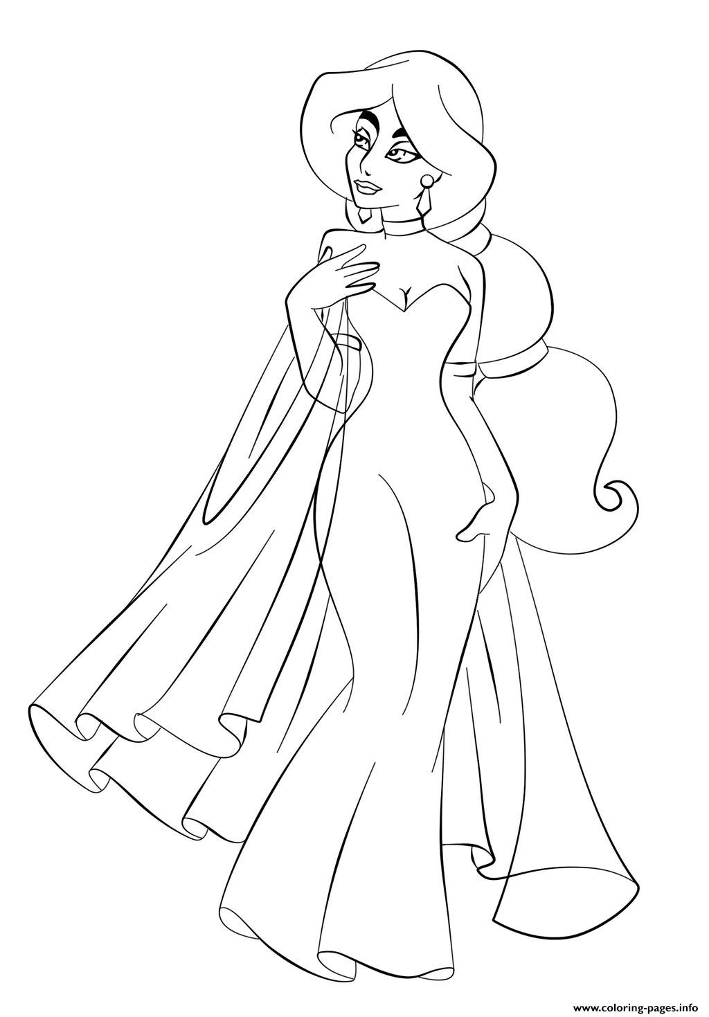 Coloring Pages Jasmine Princess