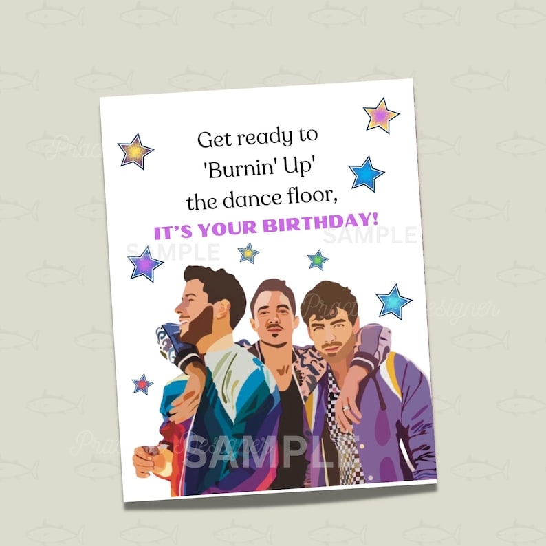 Jonas Brothers Printable Birthday Card Printable Card Birthday