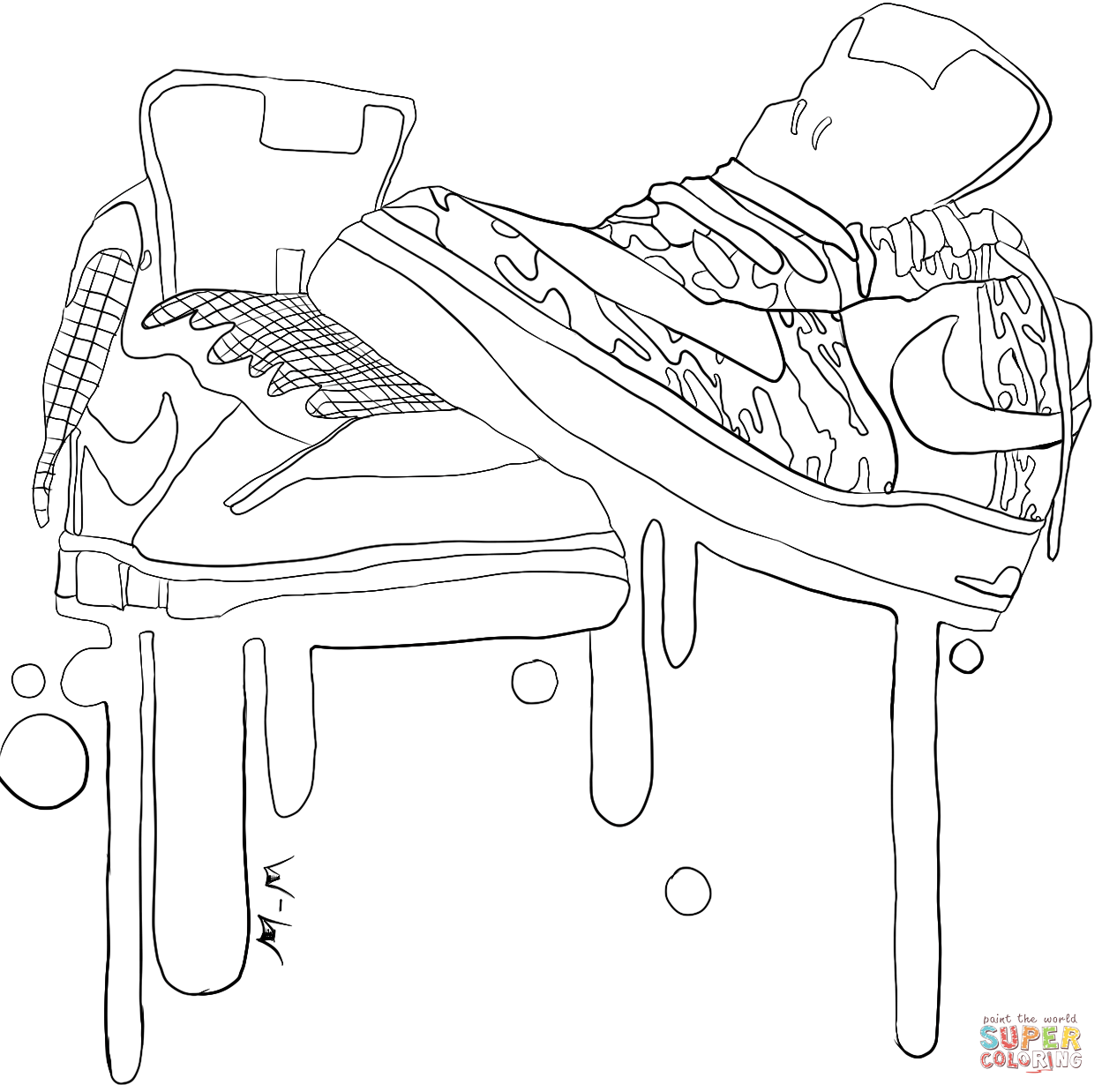 Jordan Shoes Coloring Pages Coloring Home