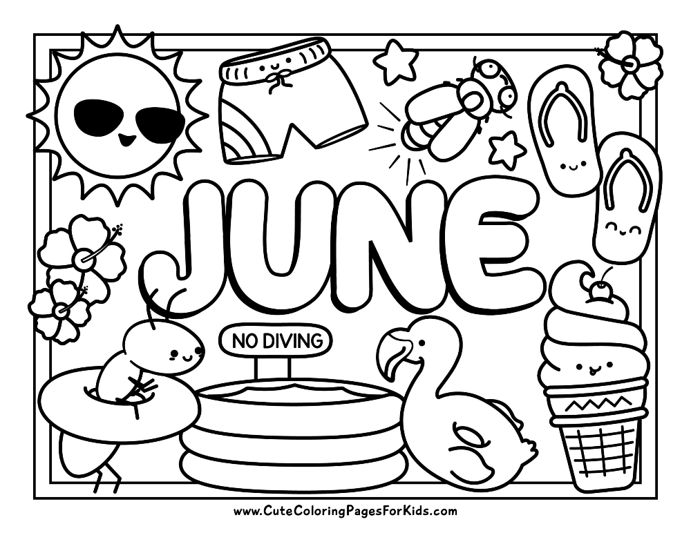 June Coloring Pages Cute Coloring Pages For Kids Preschool Coloring