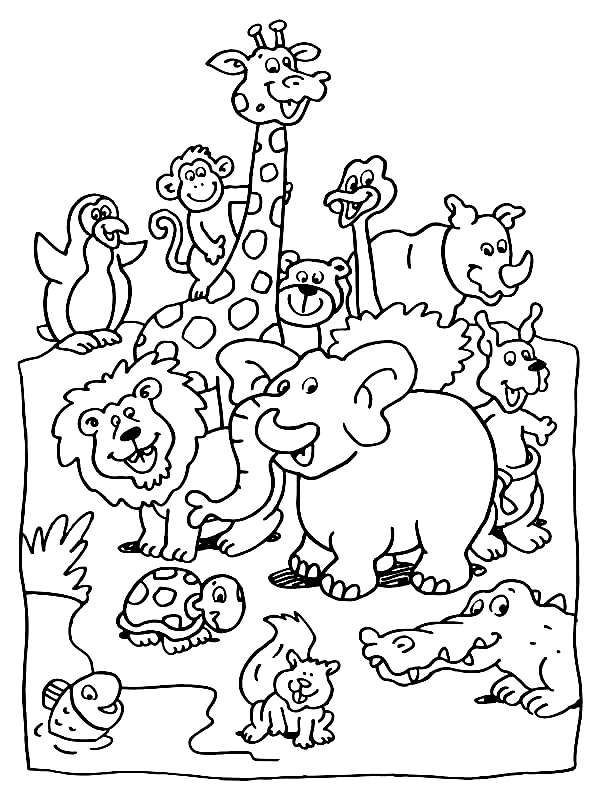 Jungle Animals Coloring Page Free Printable Coloring Pages Porn Sex 