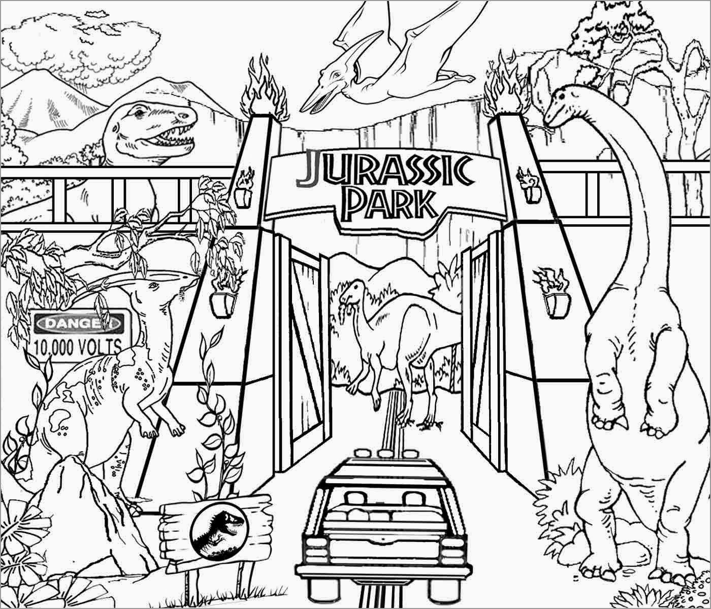 Jurassic Park Coloring Pages ColoringBay