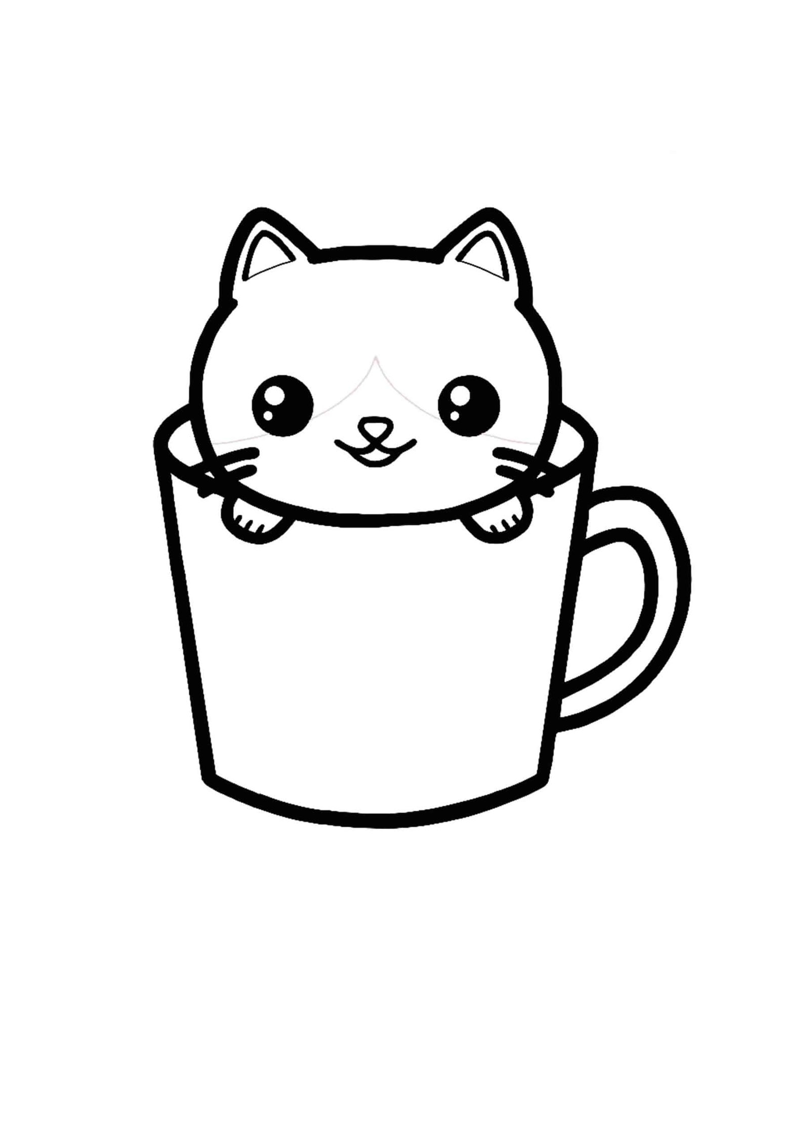 Kawaii Cat Coloring Pages