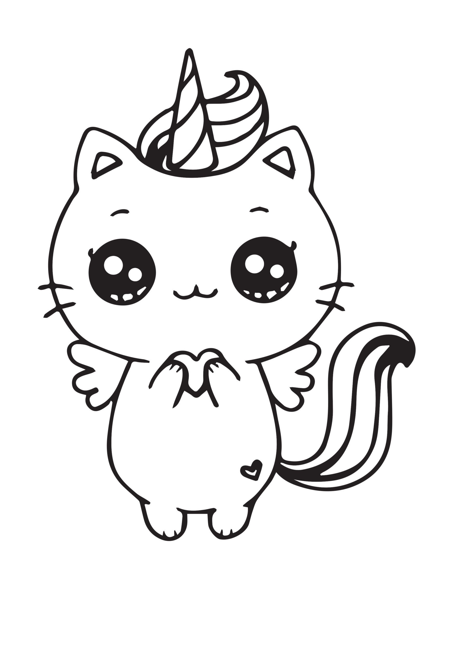 Kawaii Cat Coloring Pages Coloring Home
