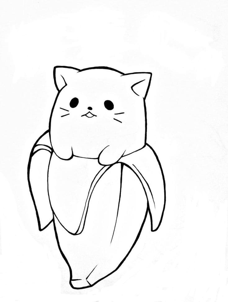 Kawaii Cat Coloring Pages Coloring Home
