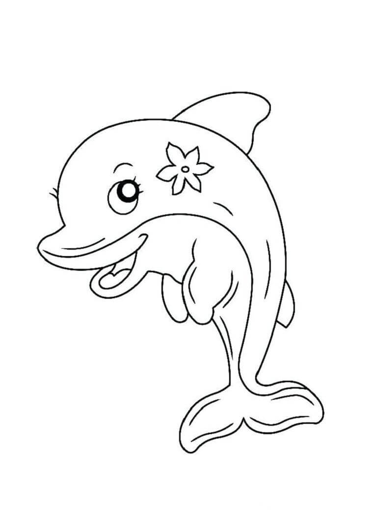 Kawaii Dolphin Coloring Page Free Printable Coloring Pages For Kids