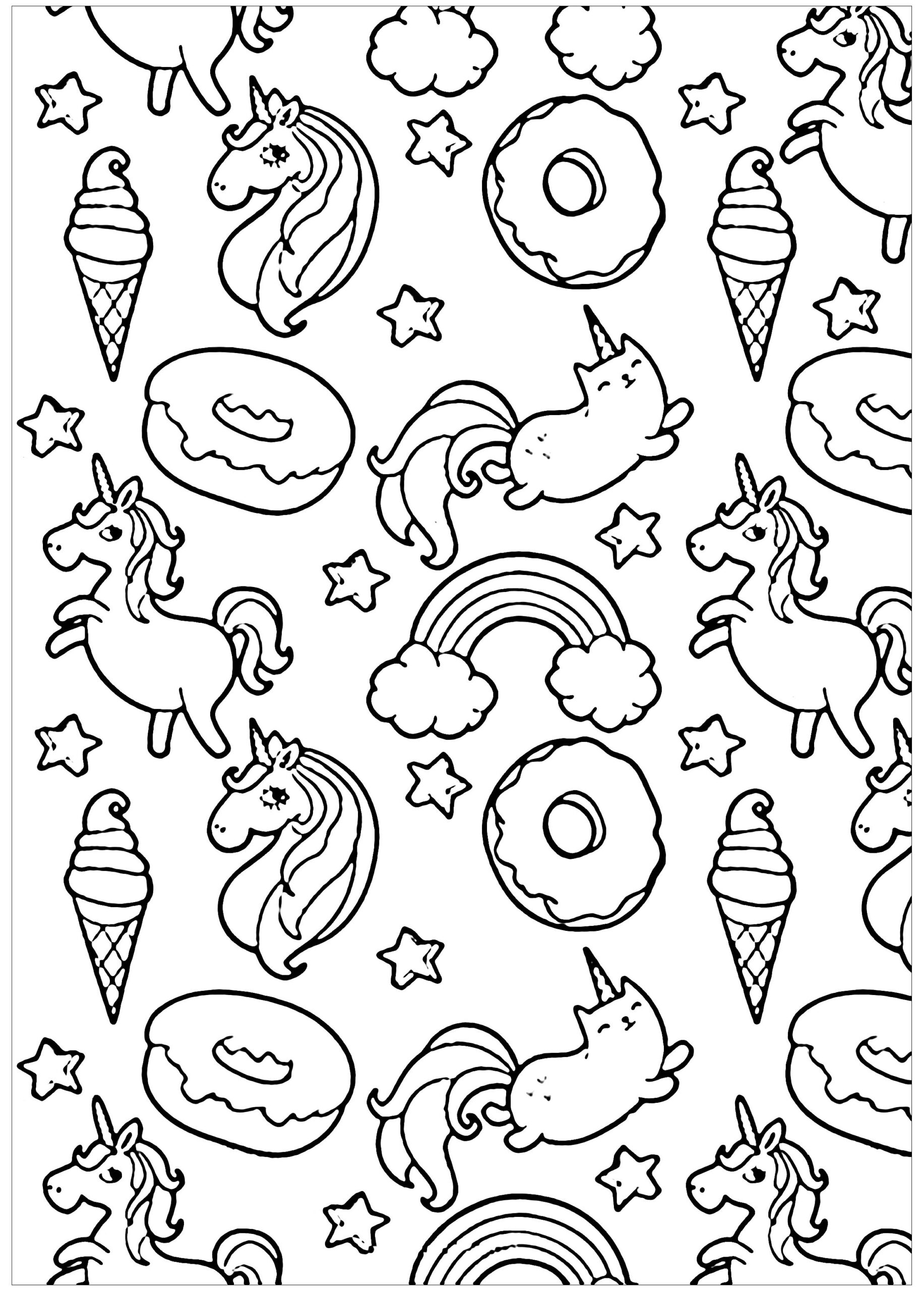printable colouring pages kawaii